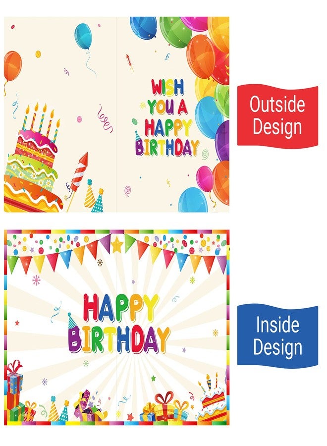 Nezyo Large Happy Birthday Greeting Card Colorful Giant Greeting Card, 21.6 x 13.8 Inch Birthday Rainbow Balloons Cake Message for Kids Men Women,no Envelope - Image 2